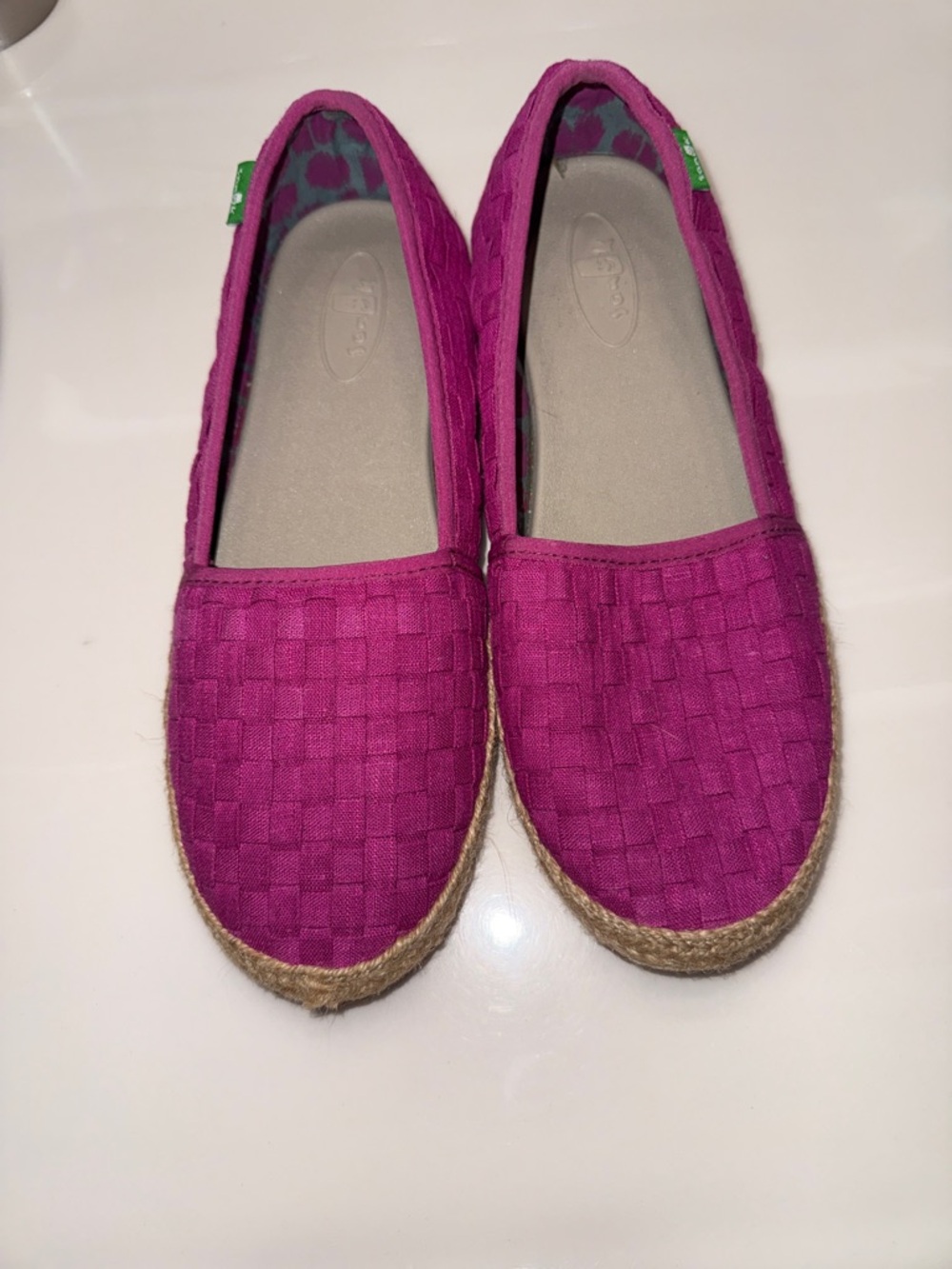Sanuk Size 7 Basket Case Woven Slip-ons  In Vivid Violet